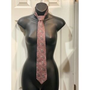 Chaps Ralph Lauren All Silk Necktie‎ Pink Paisley Men's Business Formal